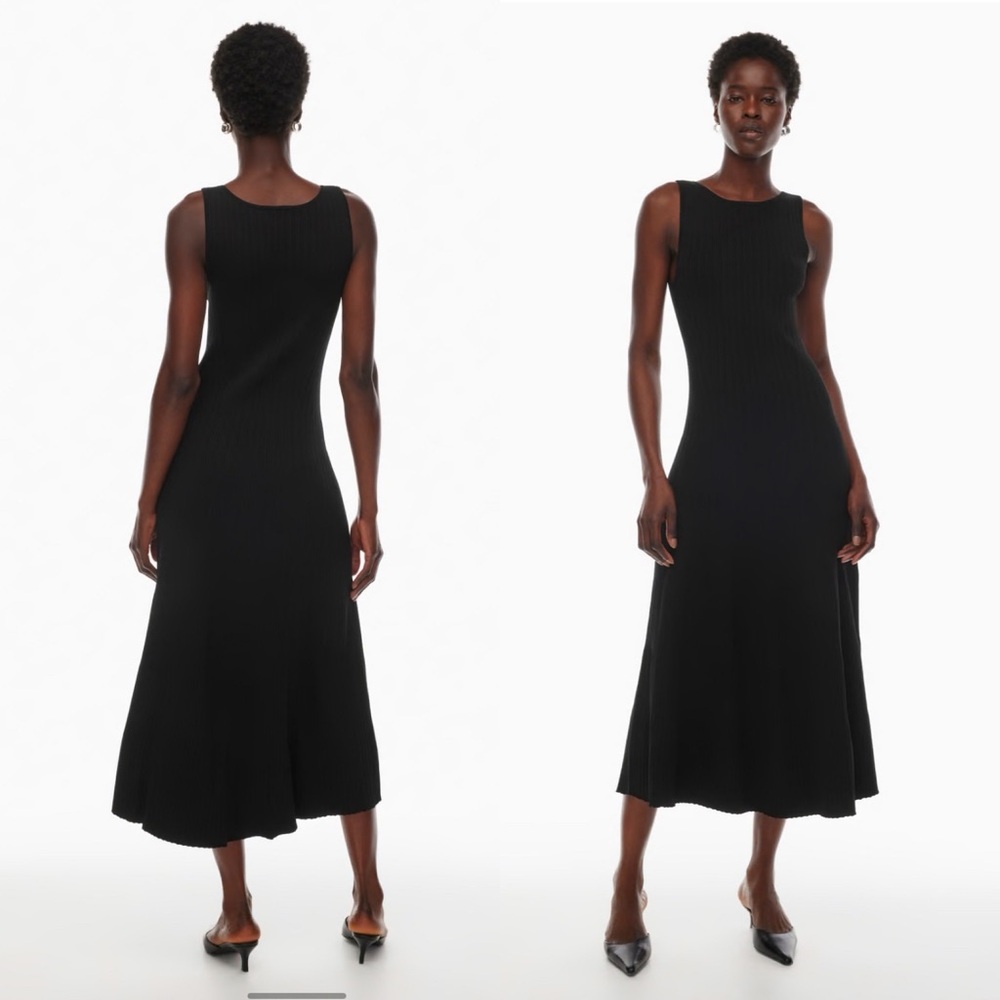 NWT Aritzia Babaton Establish Dress Boat Neck in Black Size Small